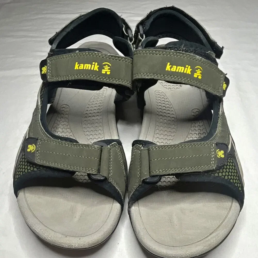 Kamik Silverlake HK0032 Mens Sport Sandal Hook & Loop Green/Gray US 11